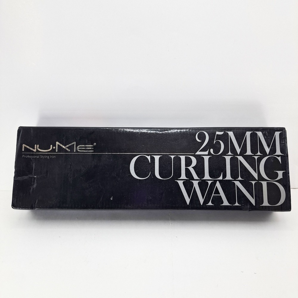 NuMe 25MM Curling Wand Tourmaline Ceramic Professional Styling‎ Tool Zebra Black